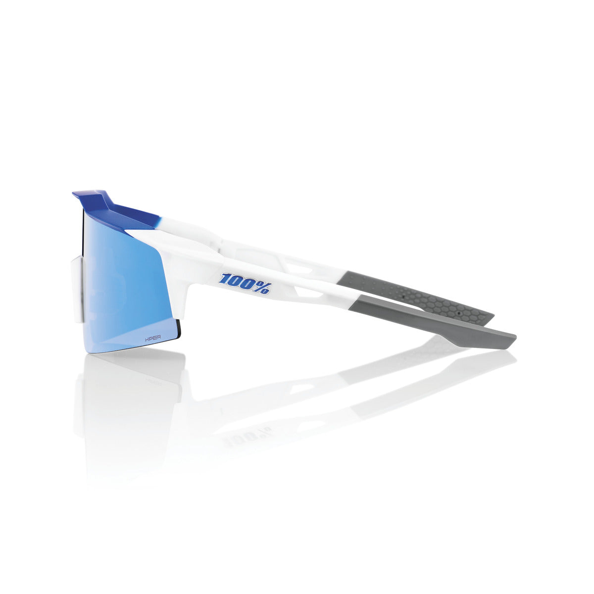 SPEEDCRAFT SL - Matte White/Metallic Blue - HiPER Blue Multilayer Mirror Lens